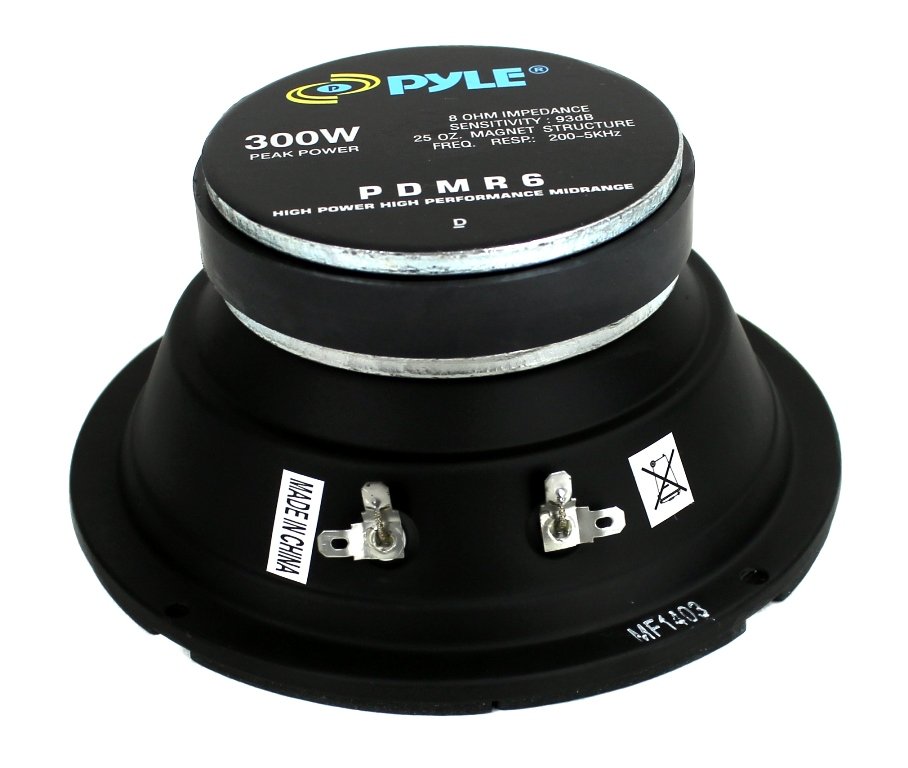 Pyle 6.5" 300W Car Mid Bass MidRange Audio Speaker 8 Ohm Black - Find Fresh Goods