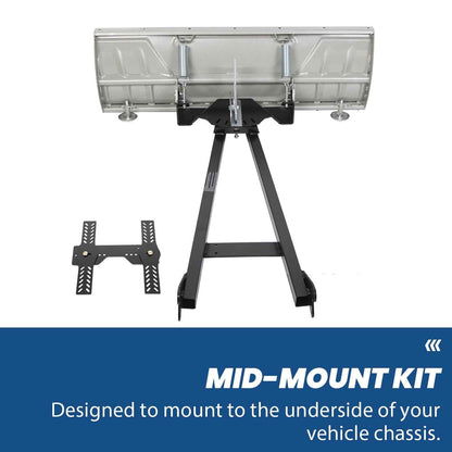 Kojem Snow Plow Blade Universal Kit Steel White Adjustable 48" Complete for ATV Honda Kawasaki Polaris Aeon Crossland Arctic-Cat Alterra