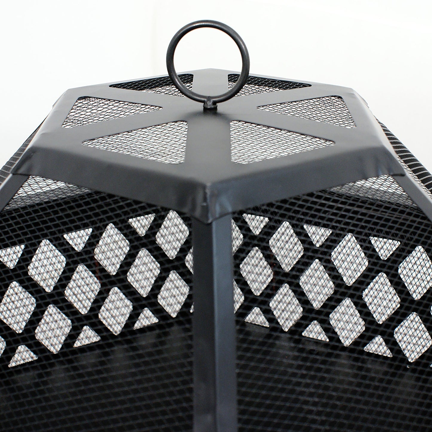 ZENSTYLE Outdoor Patio Steel Fire Pit - 24" Hex Shaped Backyard Fireplace Wood Burning Firepit Bowl