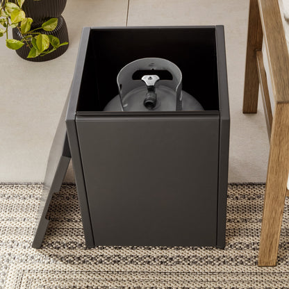 Mainstays 42" Rectangle Black Finish Modern Steel Fire Pit: 42" x 20" 50000 BTU Propane Fire Pit Table with Lid, Tank Hideaway and Cover