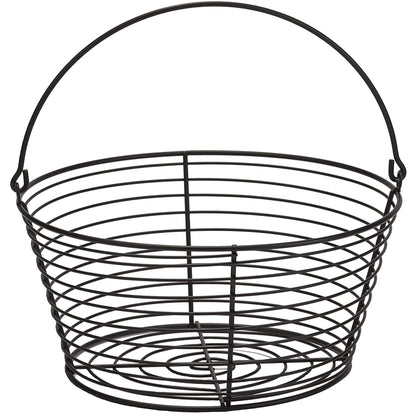 Little Giant Large Metal Wire Egg Basket for Collecting Chicken Eggs, Black