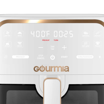 Gourmia 8-Quart Digital Window Air Fryer, with 8 One-Touch Functions, White