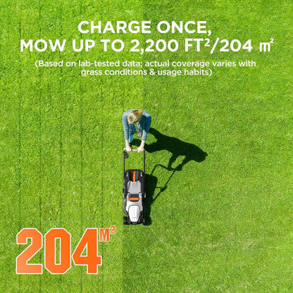 Litheli Cordless Lawn Mower, 20V 12" Electric Lawn Mowers, Adjustment Heights, Light Weight, With 2*2.0Ah Portable Battery, for Garden/Yard/Farm