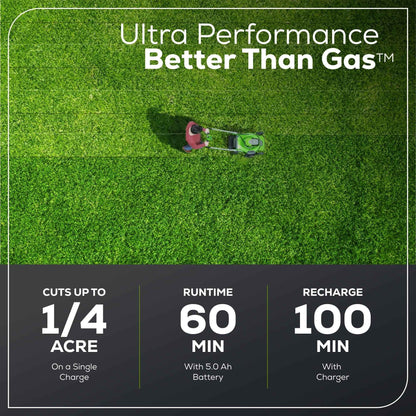 Greenworks 60V 19" Cordless Battery Push Lawn Mower with 5.0Ah Battery & Charger 2531802