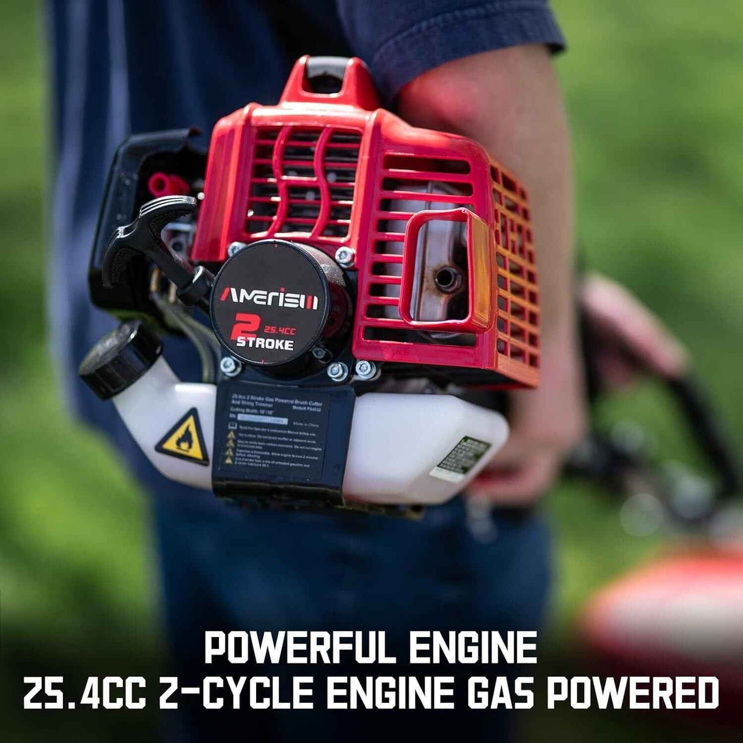 Amerisun 25.4cc Gas String Trimmer, Gas Weed Wacker, weed trimmer，3-in-1 String Trimmer/Edger 16-Inch with 10-Inch Brush Cutter for Grass Cutting