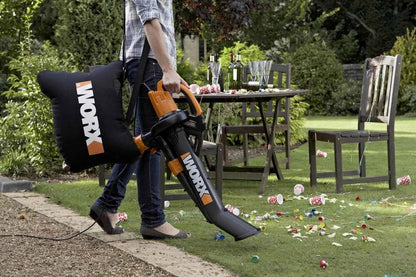 WORX WG509 Corded Electric TriVac Blower/Mulcher/Vacuum & Impellar Bag and Strap
