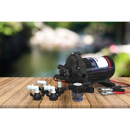 Eccotemp EccoFlo Triplex Diaphragm 2.9 GPM 12V Water Heater Pump and Strainer