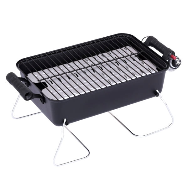 Charbroil 1-Burner Deluxe Portable Propane Gas Table Top Grill, Black