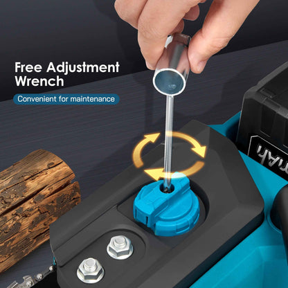 RELOIVE 16" Cordless Electric Chainsaw with Brushless Motor, 26000 RPM, 42.6 FT/S Chain Speed, Two 4.5Ah Batteries, 4 Chains, Handheld Wood Cutting Tool