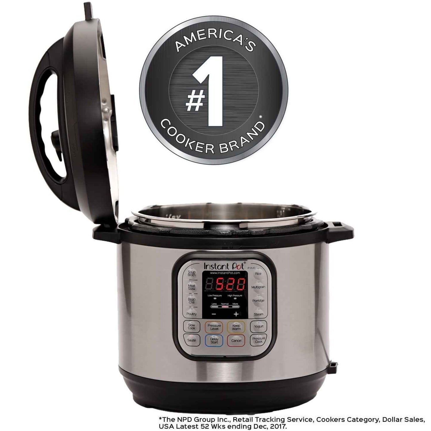 Instant Pot Duo 6-Quart 7-in-1 Electric Pressure Cooker, Slow Cooker, Rice Cooker, Steamer, Sauté, Yogurt Maker, Warmer & Sterilizer, Includes App With Over 800 Recipes, Stainless Steel