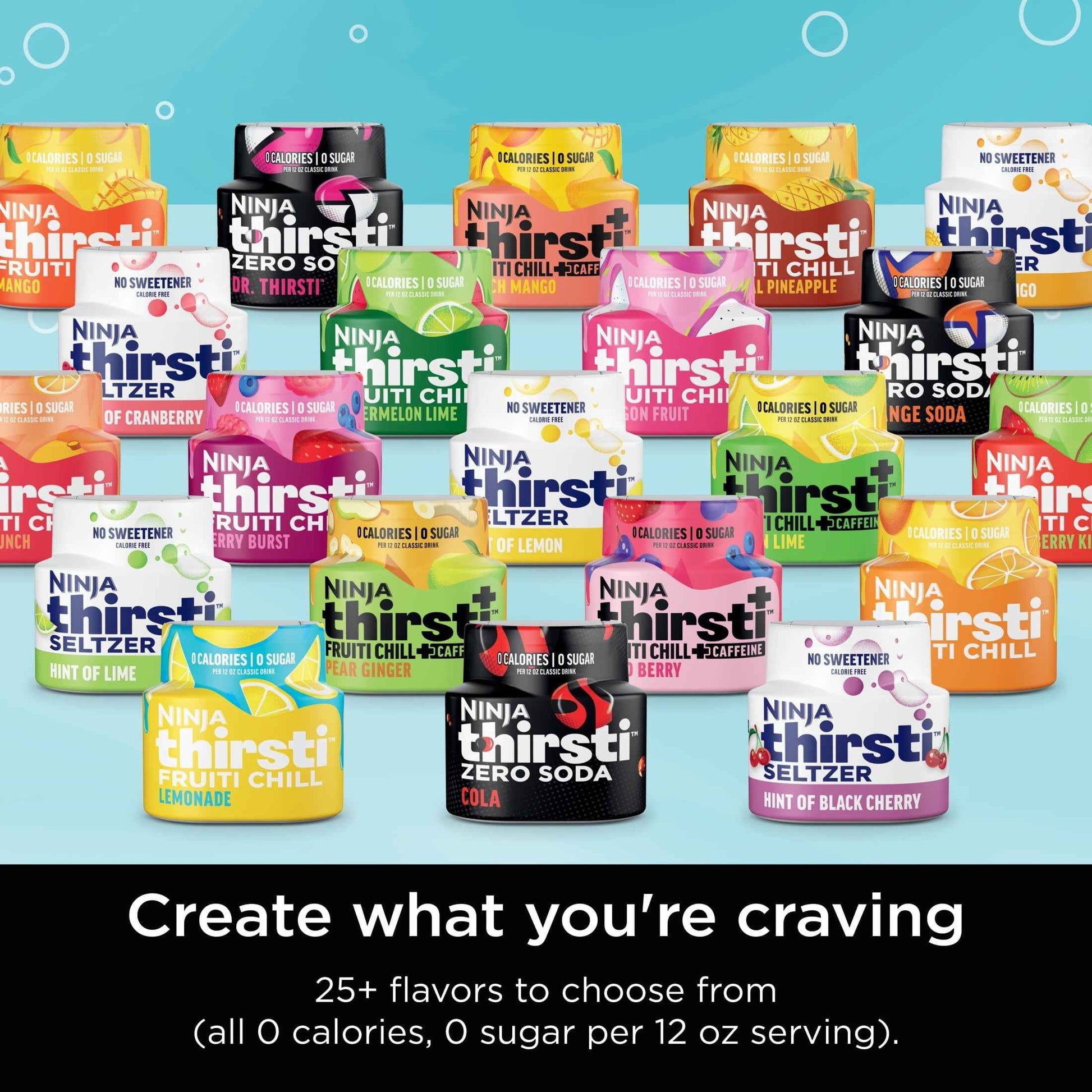 Ninja Thirsti Drink Maker, Still, Sparkling Custom Drink Kit, with CO2 Canister, Flavors, and 48 oz Reservoir