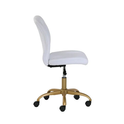 Plush Velvet Office Chair White
