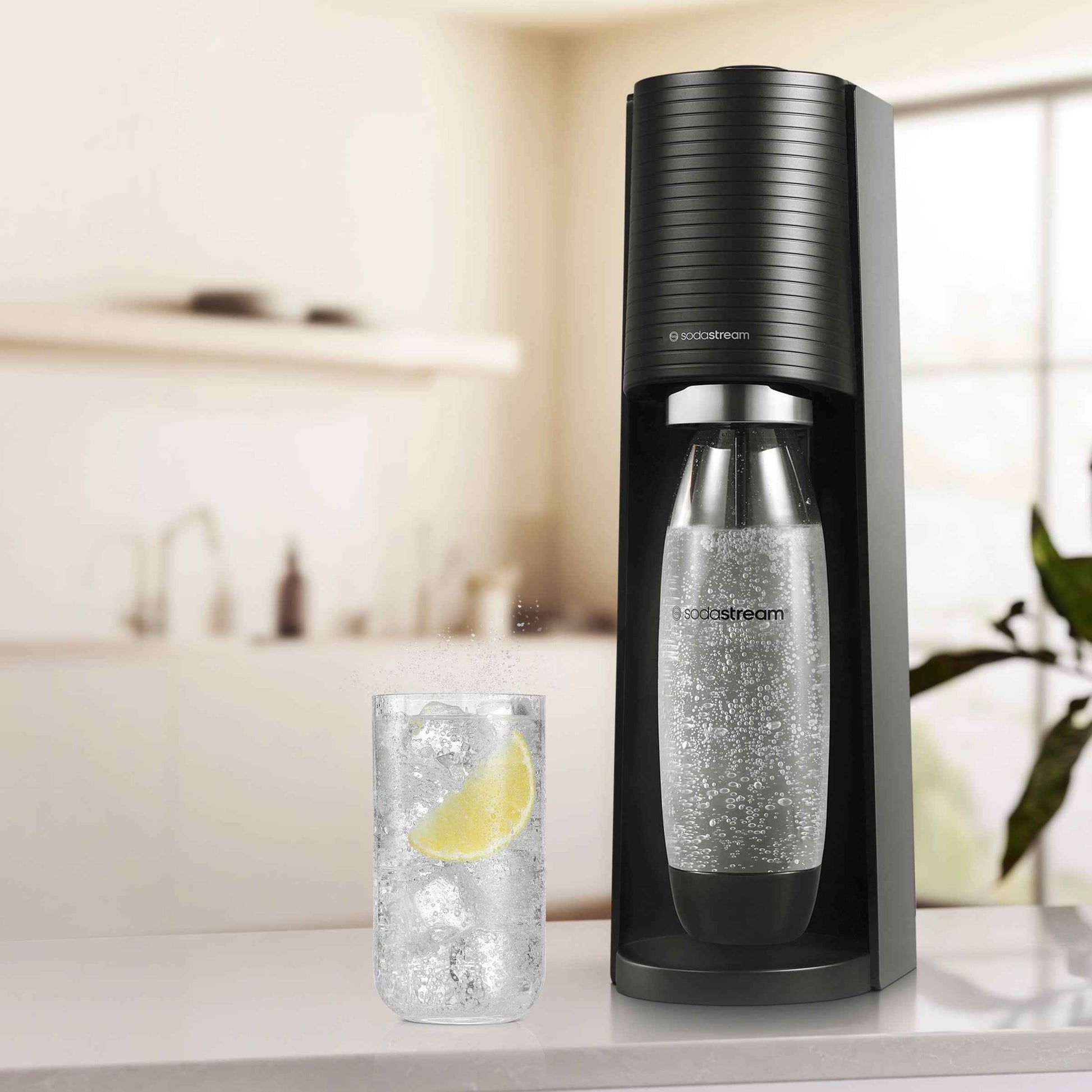 SodaStream Terra (Black) Sparkling Water Maker with CO2 and Carbonating Bottle