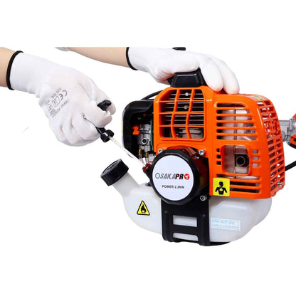 SESSLIFE 3 in 1 Weed Eater/Wacker/Blower Gas Powered, 52CC 2-Cycle Weed Trimmer Lawn Edger with 10'' Brush Cutter, Rubber Handle & Shoulder Strap, Grass String Trimmer Edgers in Lawn Garden