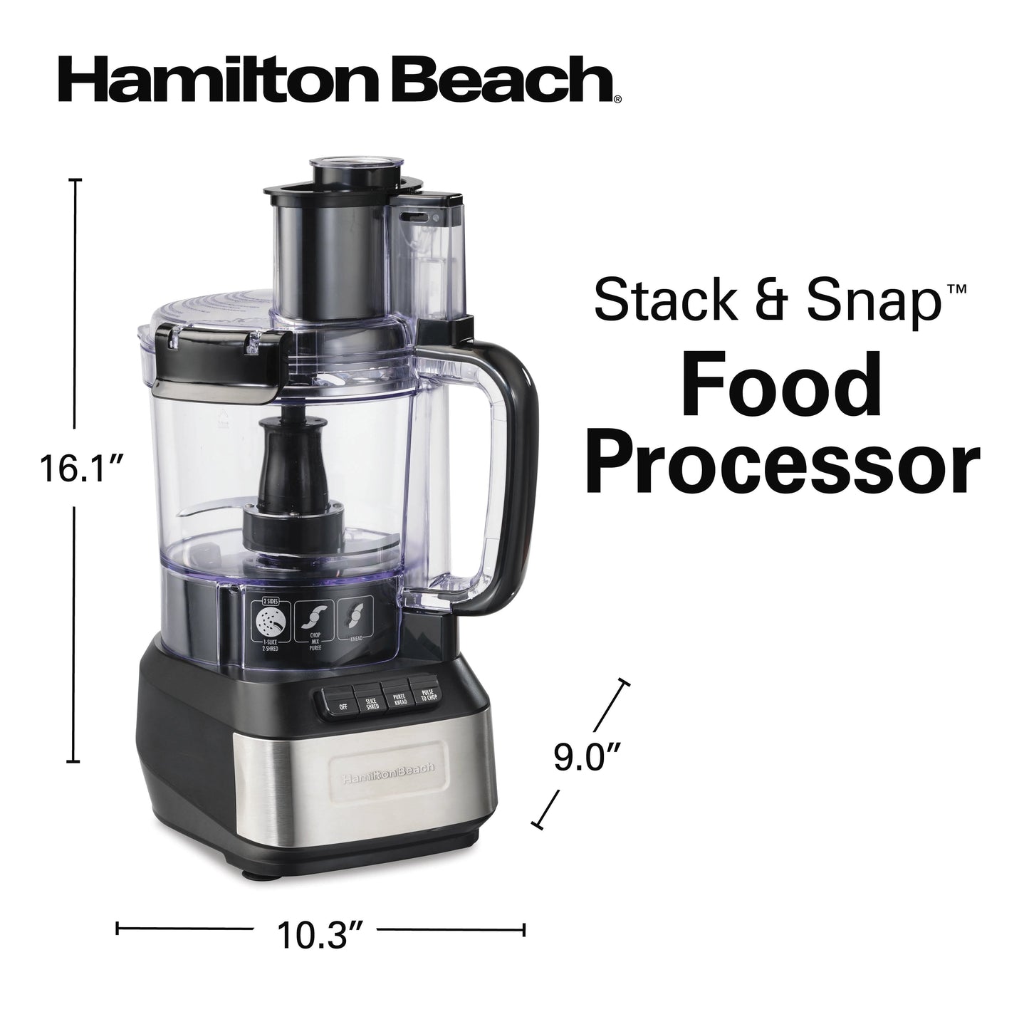 Hamilton Beach Stack & Snap Food Processor, 12 Cup Capacity, 70727G