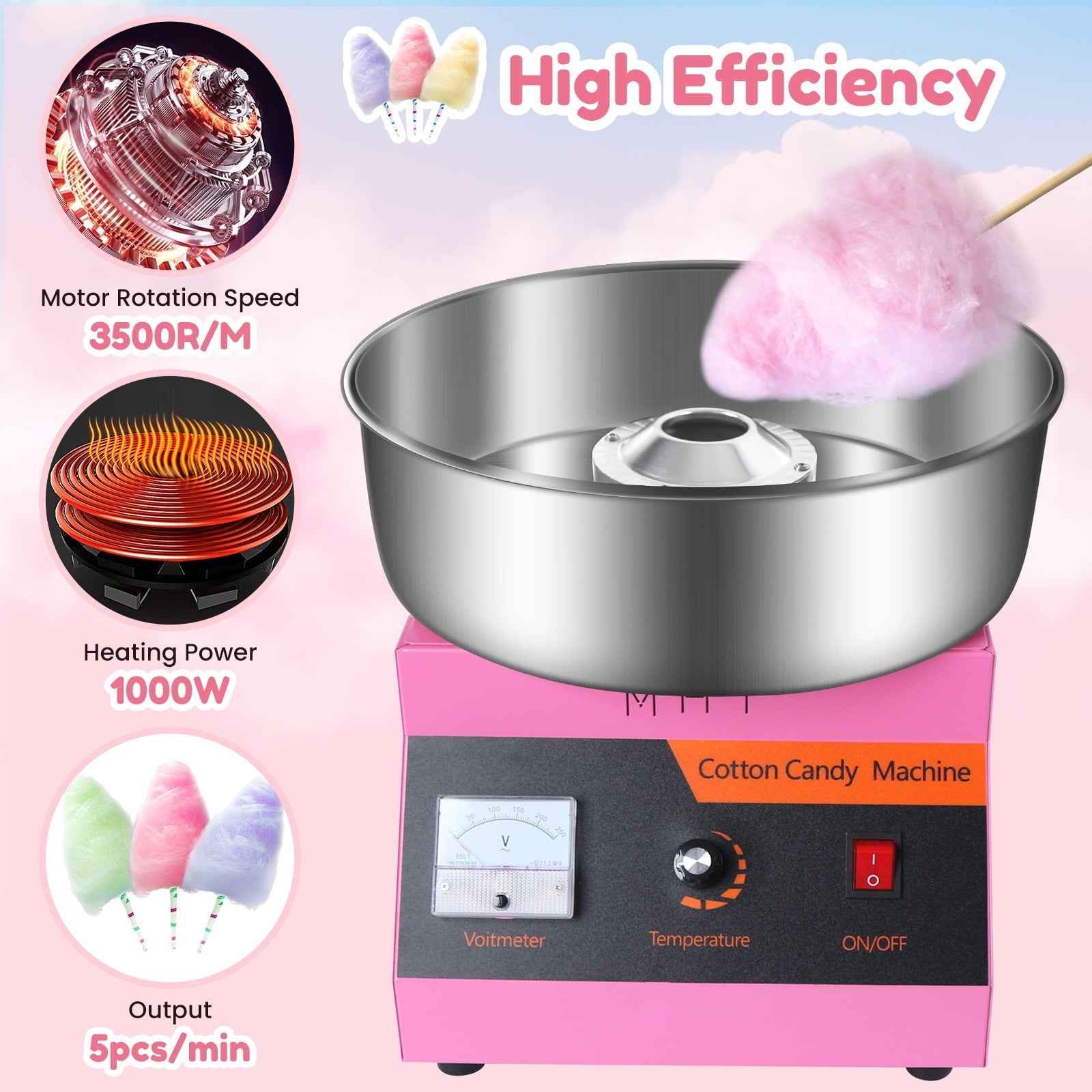 Electric Commercial Cotton Candy Machine / Floss Maker Pink