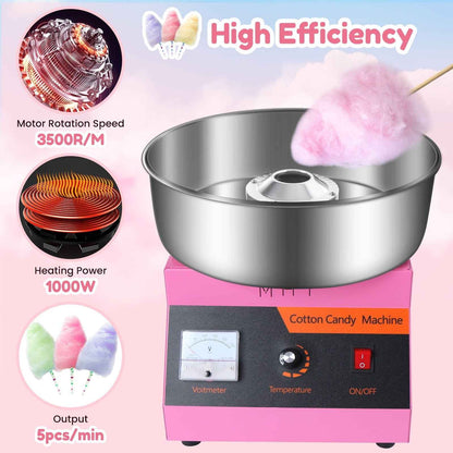 Electric Commercial Cotton Candy Machine / Floss Maker Pink