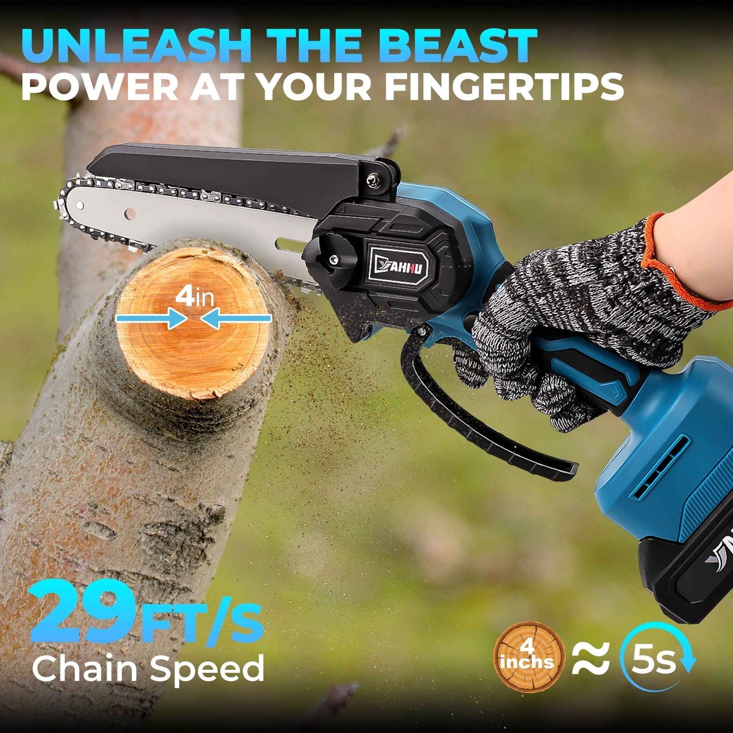 HOTREE 2 in 1 Cordless Pole Saw, 6-inch Pole Chainsaw Mini Handheld Chainsaw, 15 ft Extension Pole Saw for Effortless Tree Trimming