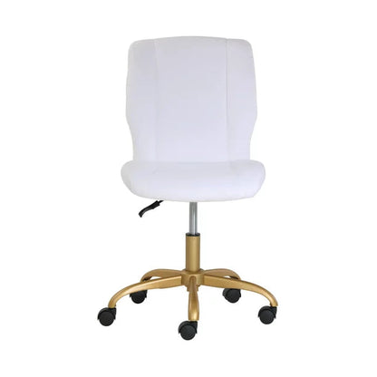 Plush Velvet Office Chair White