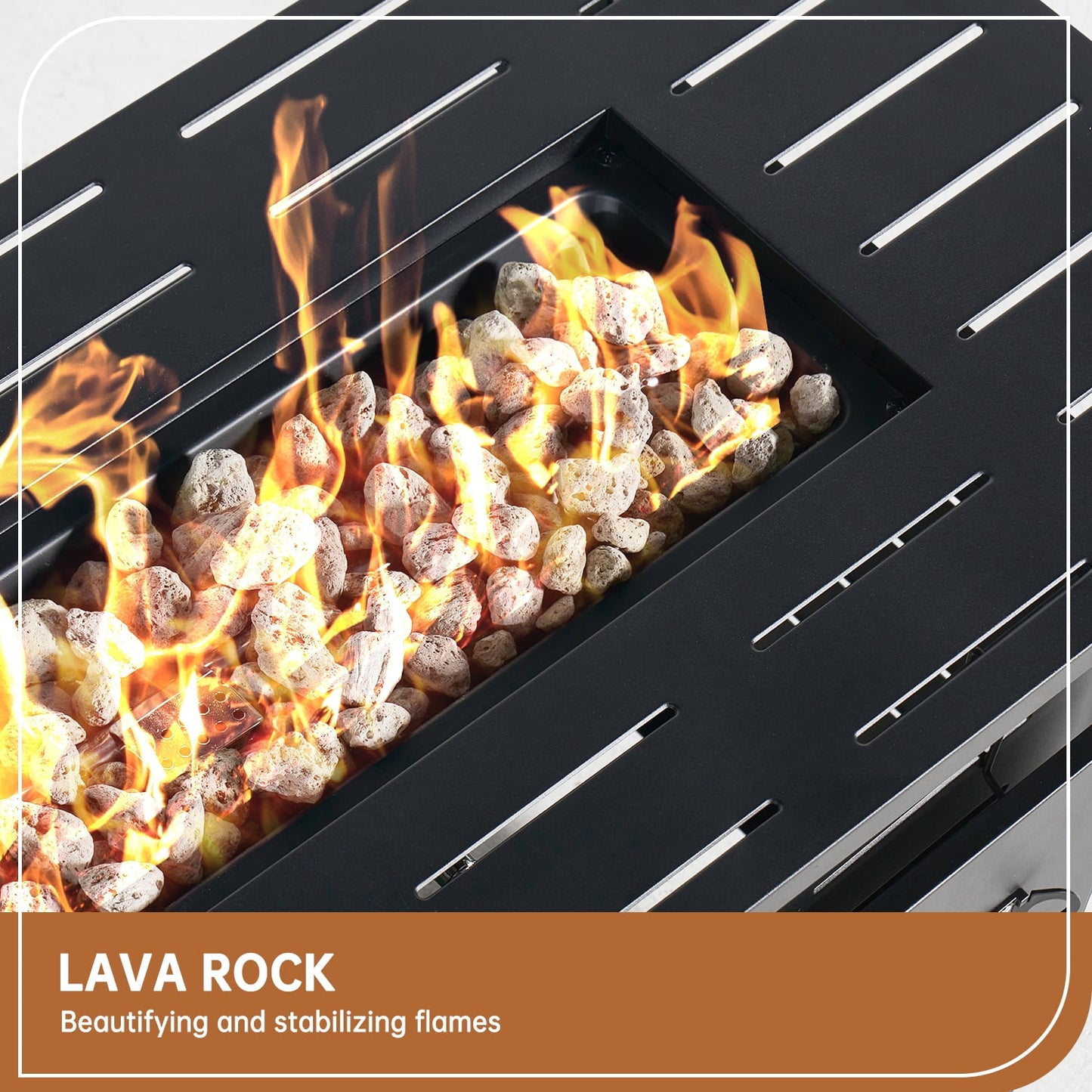 JolyDale 40" Propane Fire Pit Table, 50,000 BTU Auto Ignition Steel Gas Fire Pit with Removable Lid & Waterproof Cover for Patio, Backyard, Black