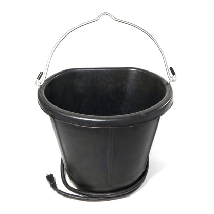 Farm Innovators 18 Quart Rubber Flat Back Heated Bucket with Guard, 90 Watt