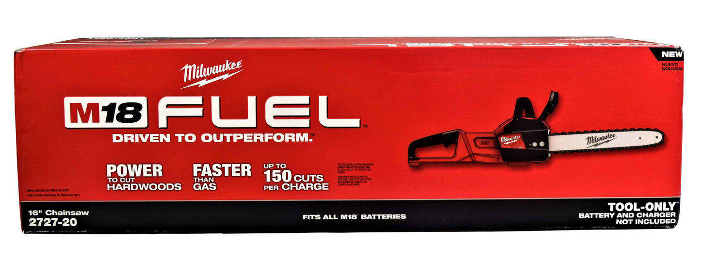Milwaukee M18 FUEL 16" 18V Li-Ion Brushless Cordless Chainsaw Tool-Only 2727-20