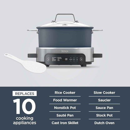 Ninja MC1101 Foodi Everyday Possible Cooker Pro, 8-in-1 Versatility, 6.5 QT, One-Pot Cooking, Replaces 10 Cooking Tools Midnight Blue