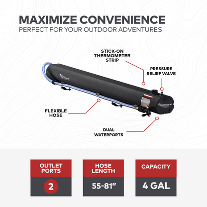 YAKIMA RoadShower Small 4 Gal Portable Aluminum Pressurized Water Storage, Black