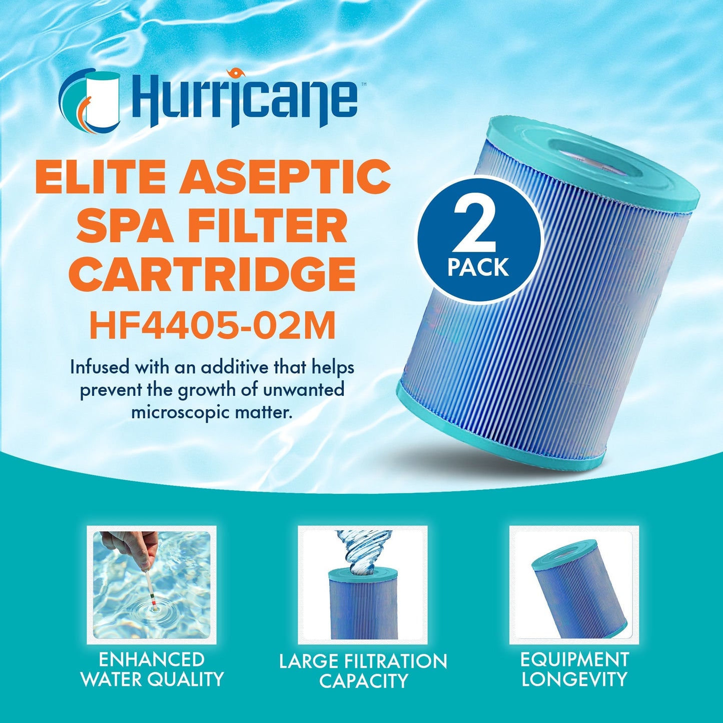 Hurricane Elite Aseptic Cartridge Filter for Filbur FC-2387 and APCC7062, 6 Pack