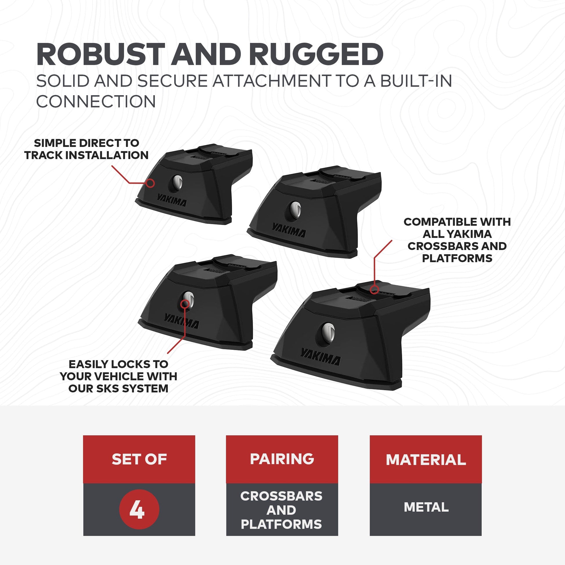 Yakima TrackTower Heavy Duty Roof Rack Tower for Vehicles with Tracks, Pack of 4 - Find Fresh Goods