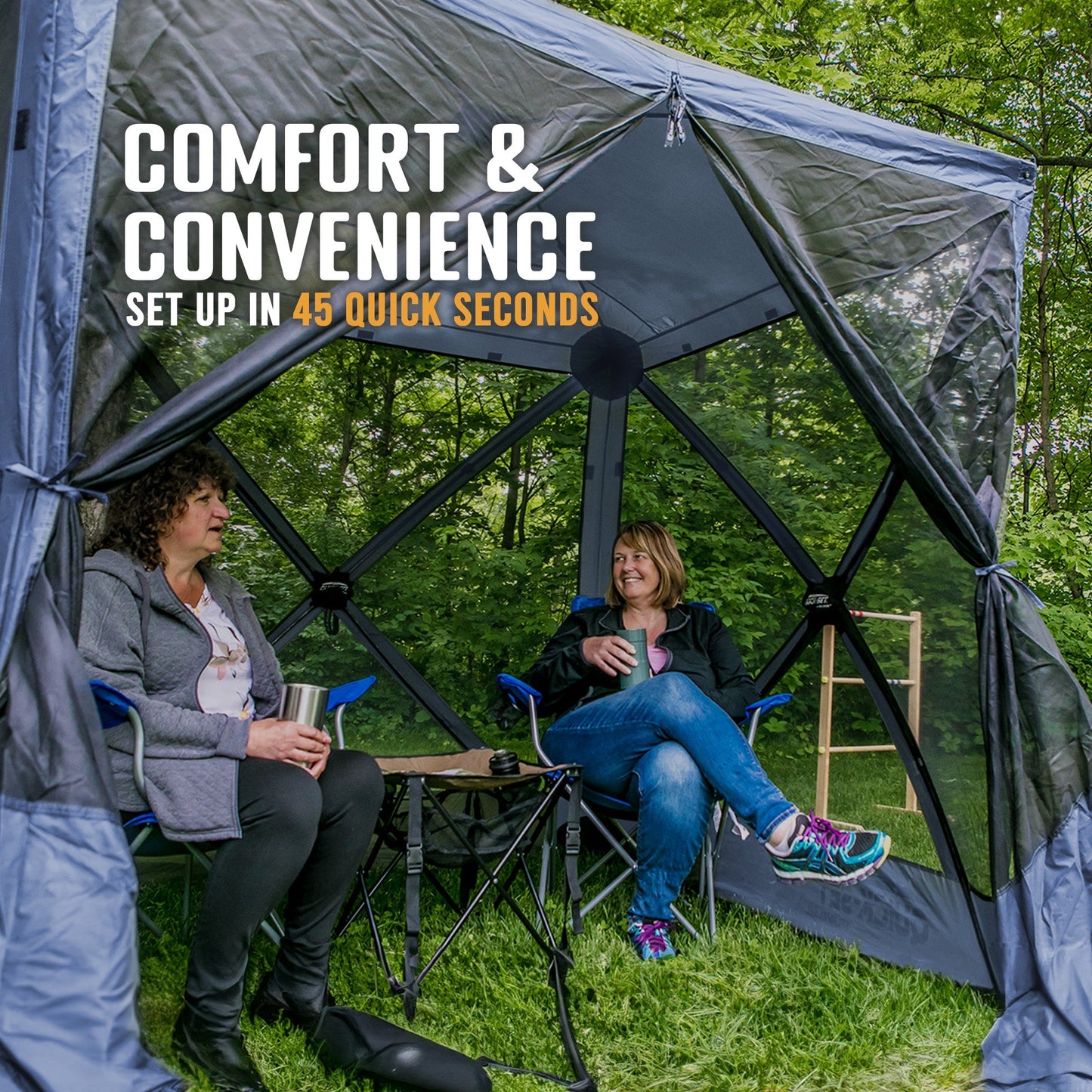 CLAM Quick-Set Traveler 6 x 6 Ft Portable Outdoor 4 Sided Canopy Shelter, Blue