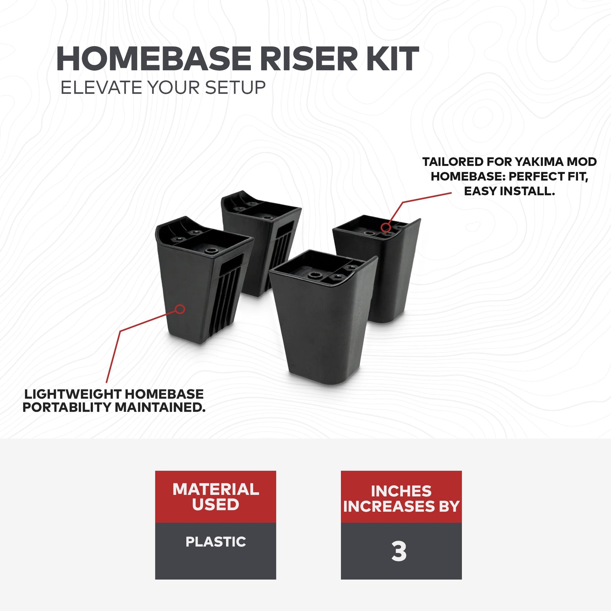 Yakima MOD Riser Kit Compatible with MOD HomeBase for Added Height Up to 3 Inch - Find Fresh Goods