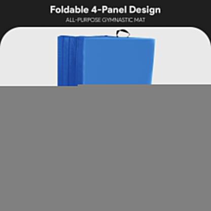 BalanceFrom 4' x 6' x 2" All Purpose Folding Fitness Gymnastics Gym Mat, Blue