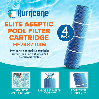 Hurricane 16 Pack HF7487-04M Elite Aseptic Pool Filter Cartridge Replacement