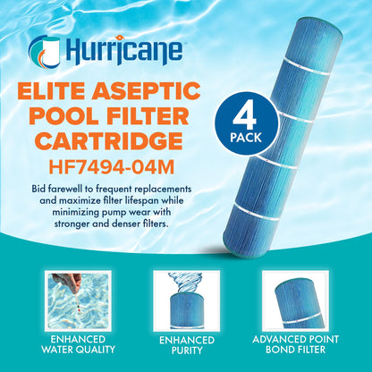 Hurricane 16 Pack HF7494 Elite Aseptic Pool and Spa Filter Cartridge Replacement