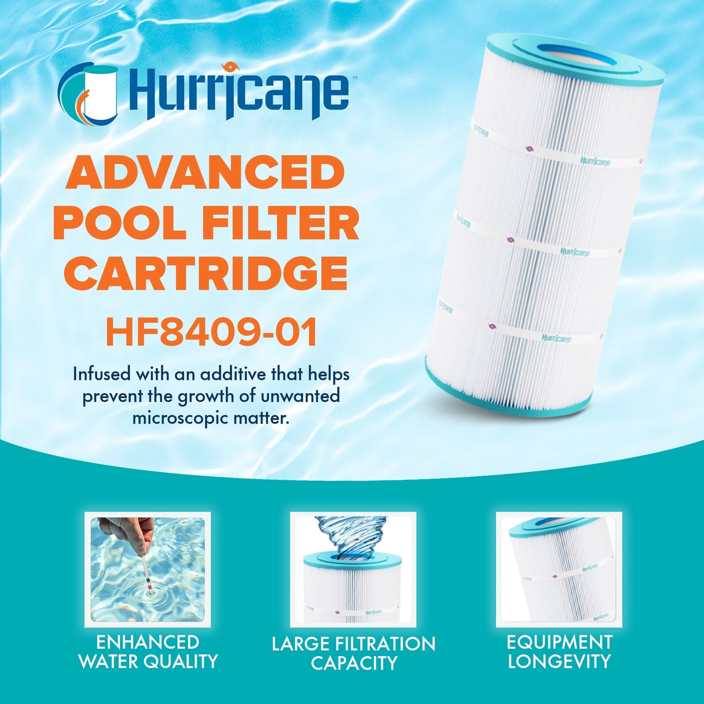 Hurricane Replacement Spa Filter Cartridge for PA90 and Unicel C-8409, 4 Pack