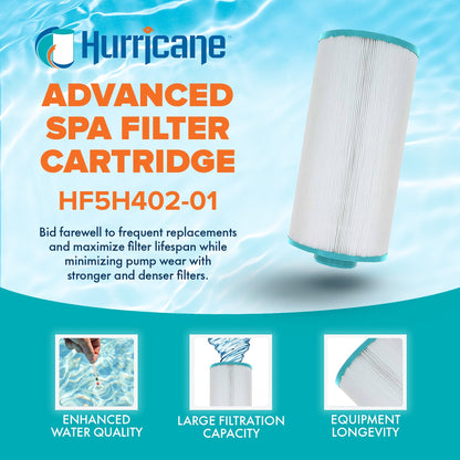 Hurricane HF5H402-01 Advanced Pool and Spa Filter Cartridge Replacement, White