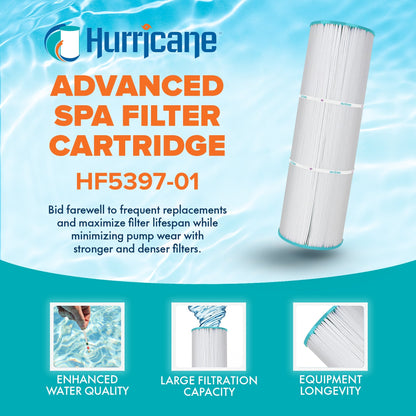 Hurricane HF5397-01 Spa Filter Cartridge for PLB-S-100 and Unicel C-5397, 4 Pack