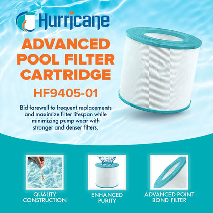 Hurricane Replacement Spa Filter Cartridge for Pleatco PSD125 & Unicel C-8320 (4 Pack)