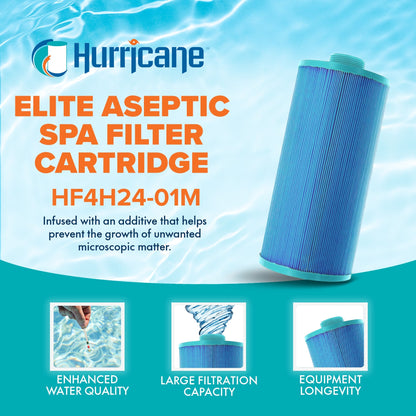 Hurricane Elite Aseptic Spa Filter Cartridge for PGS25P4 & Unicel 4CH-24, 3 Pack