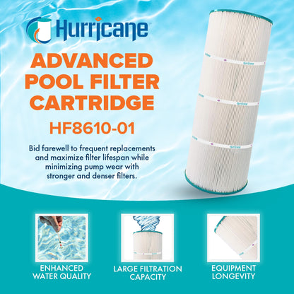 Hurricane 4 Pack HF8610-01 Advanced Pool and Spa Filter Cartridge Replacement