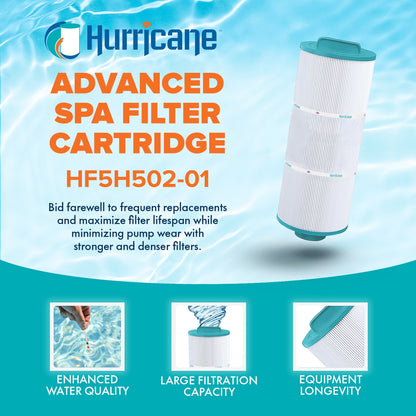 Hurricane HF5H502-01 Advanced Pool and Spa Filter Cartridge Replacement, White