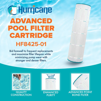Hurricane HF8425-01 Advanced Swimming Pool Filter Cartridge Replacement, White