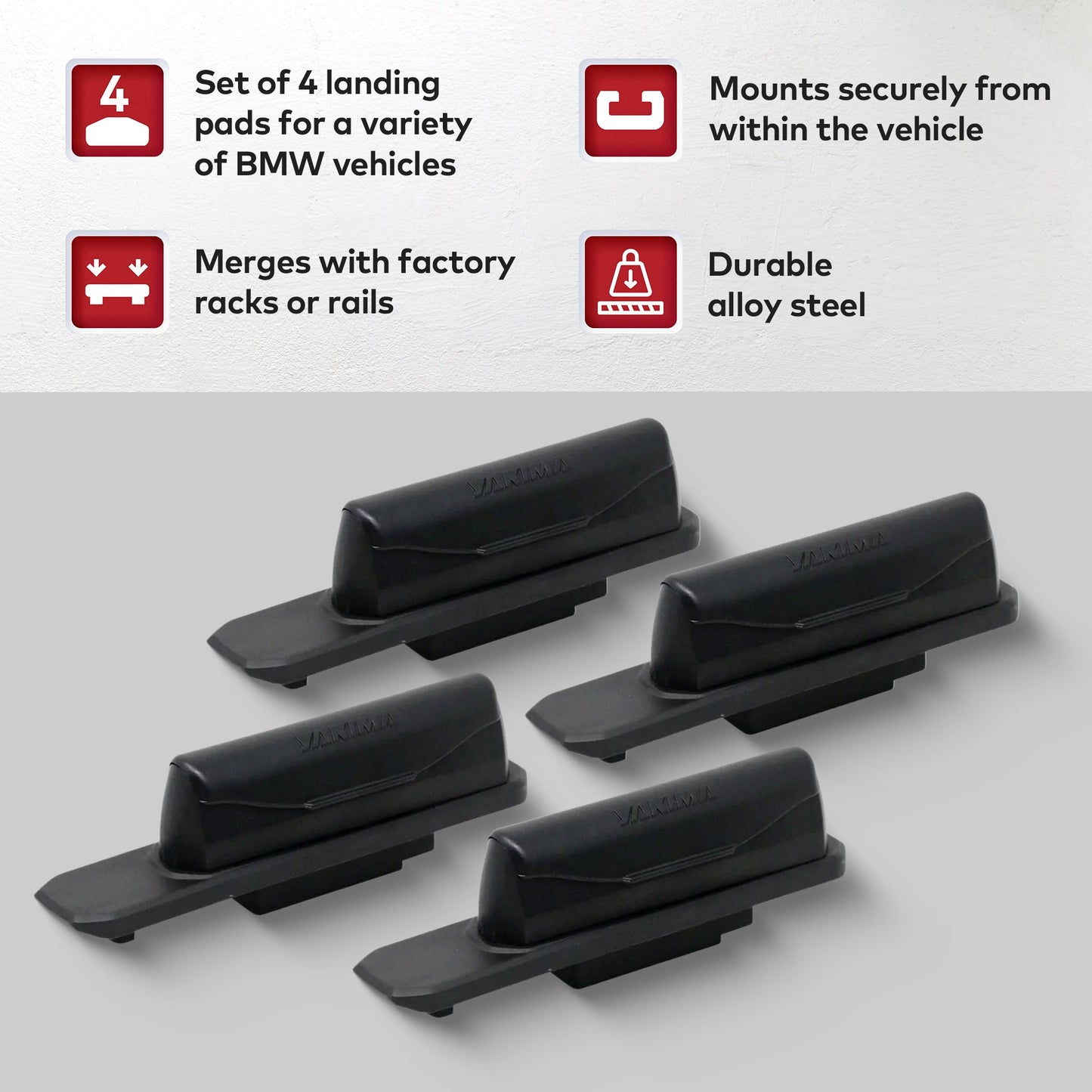 YAKIMA Landing Pad 25 Fixed Point Tower Installation Mounts for Rail Rooftops - Find Fresh Goods