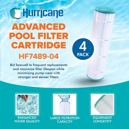 Hurricane 8 Pack HF7489-04 Advanced Pool and Spa Filter Cartridge Replacement