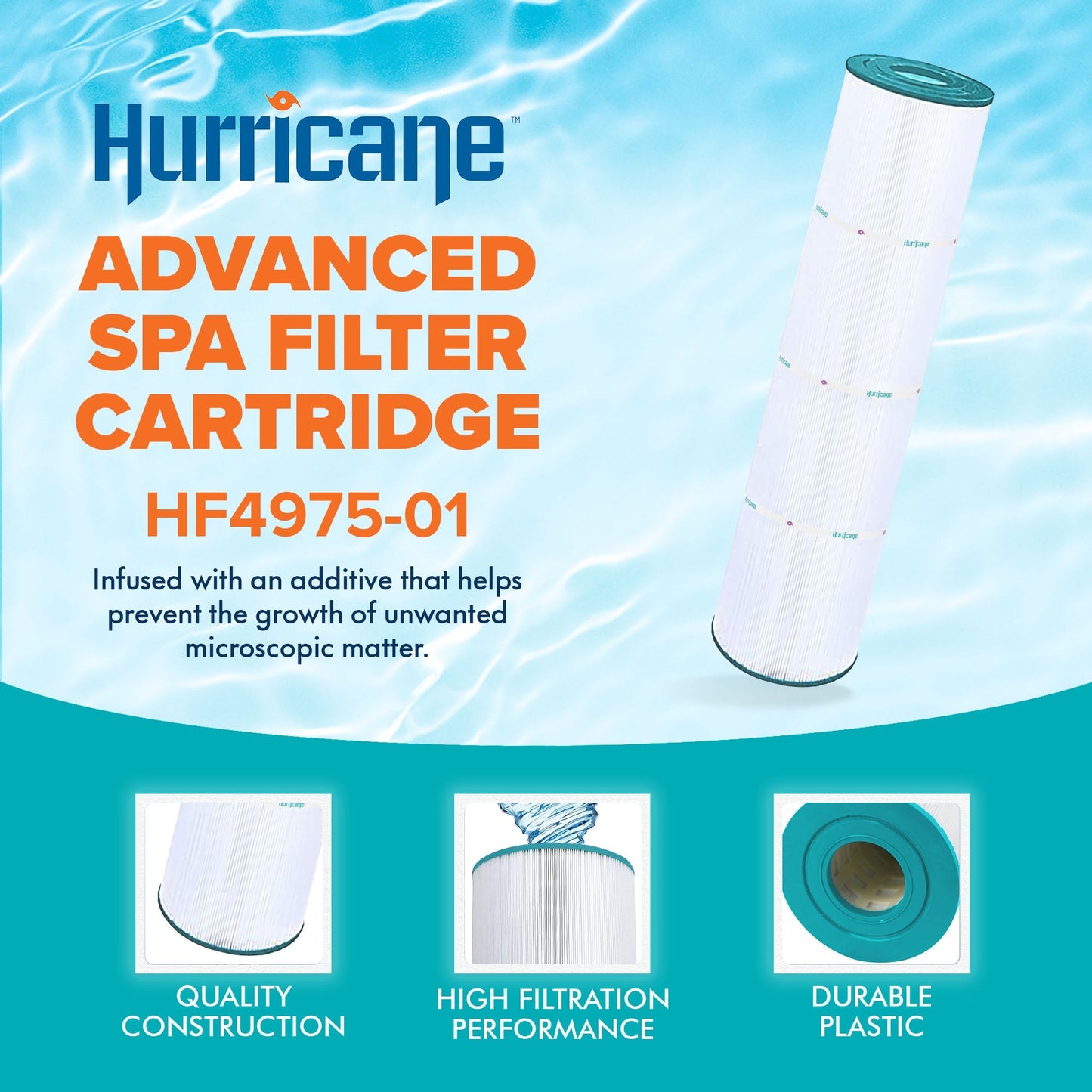 Hurricane 4 Pack HF4975-01 Advanced Pool and Spa Filter Cartridge Replacement
