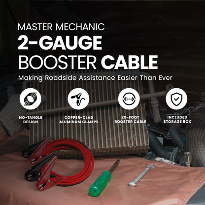 Master Mechanic 2 Gauge Heavy Duty Jumper Cables for Car & Truck Battery, 20-Ft - Find Fresh Goods