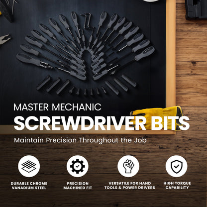 Master Mechanic 2 Pack Screwdriver & Bits Made of Chrome Vanadium Steel, 100 Pc