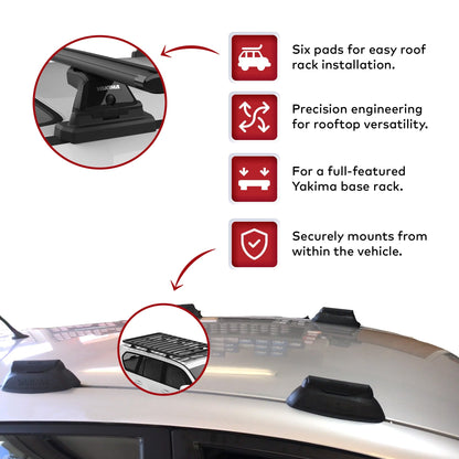 YAKIMA Landing Pad 11, Fixed Point Mounts for Select Sedan/Crossover SUV Models - Find Fresh Goods