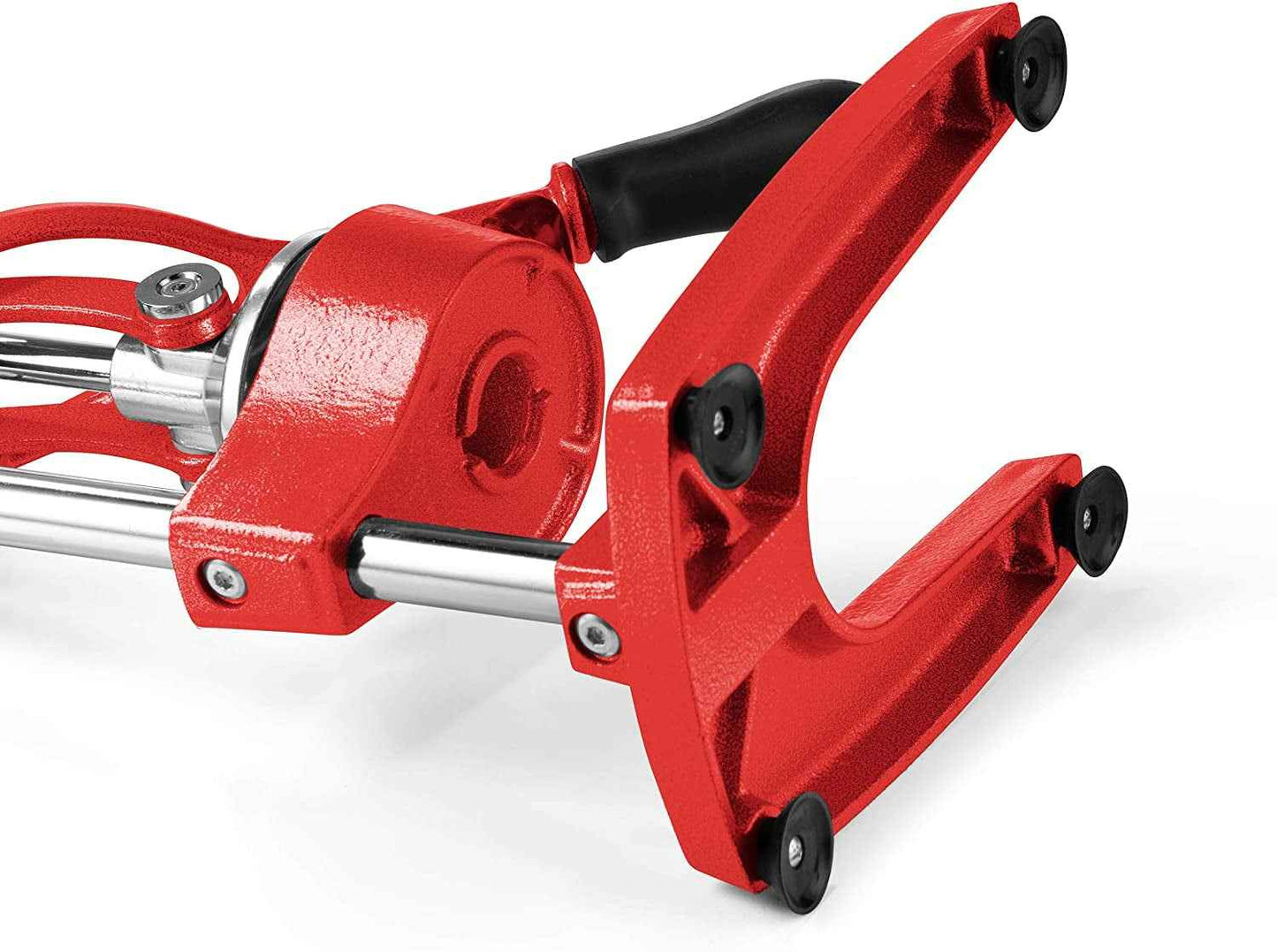 Eurolux Cast Iron Citrus Juicer | Commercial Grade Manual Hand Press | Countertop Squeezer for Fresh Fruit Juice (Bonus Stainless Steel Cup) (Red)